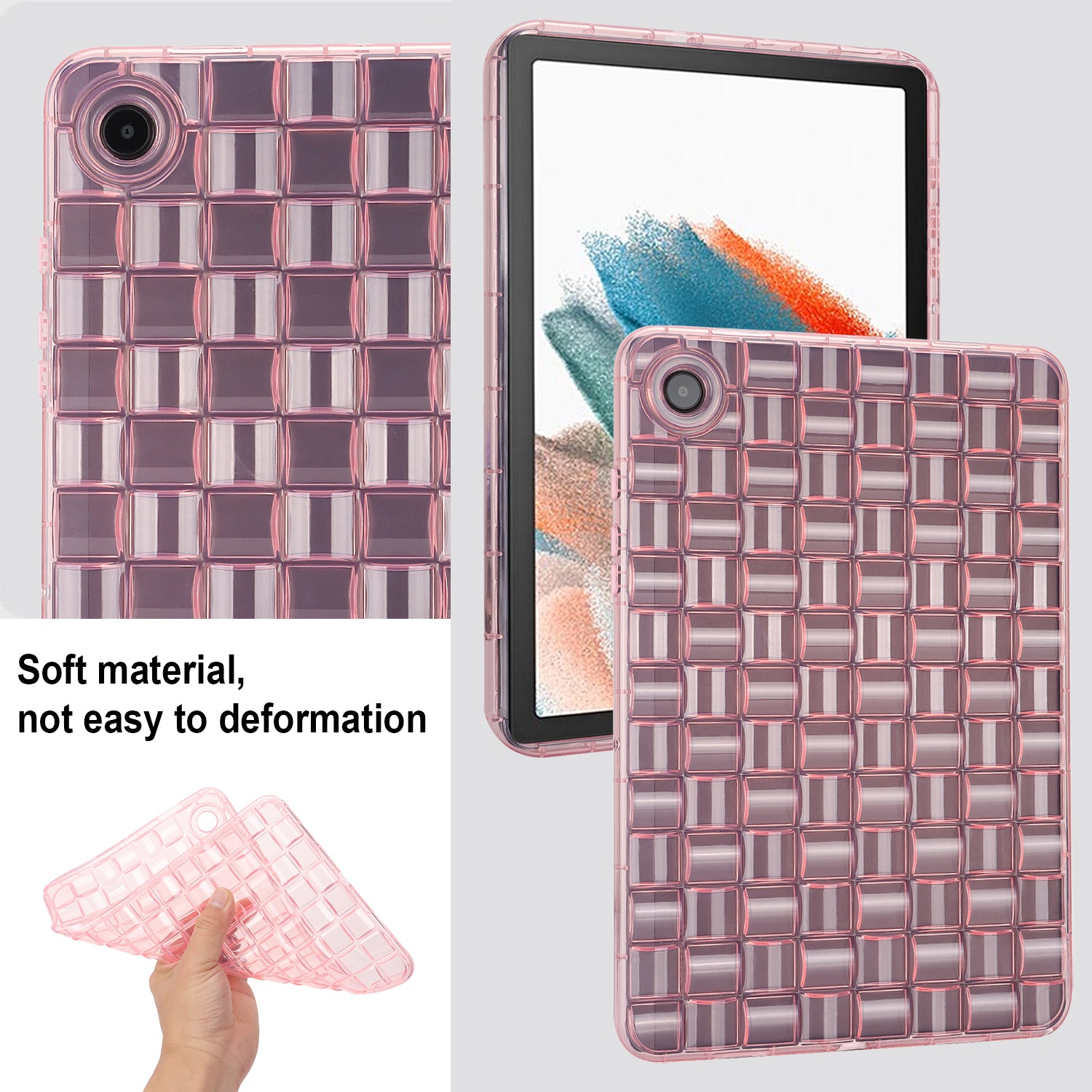 For Samsung Galaxy Tab A8 10.5 (2021) X200 Tab A8 10.5 (2022) Ice Cube Design Clear Case Soft TPU Protective Tablet Cover For Samsung Galaxy Tab A8 10.5 (2021) X200 Tab A8 10.5 (2022) Ice Cube Design Clear Case Soft TPU Protective Tablet Cover